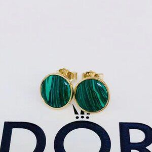 Pandora Green Murano Glass Stud Earrings